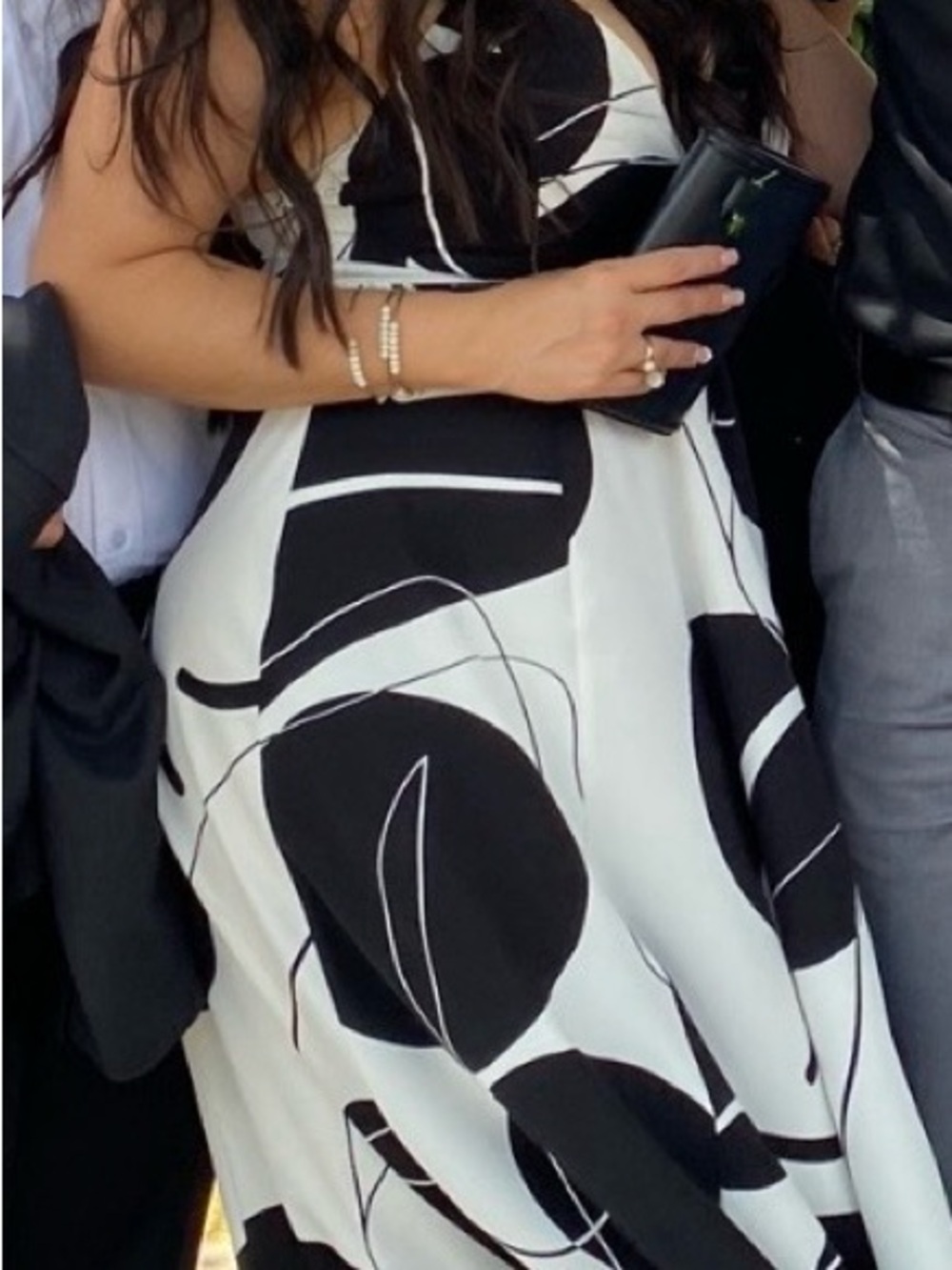 Women’s Black & White Abstract Print Dress
